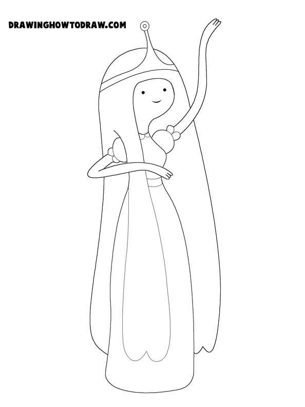 594x792 how to draw princess bubblegum from adventure time in easy steps - Princess Bubblegum Drawing
