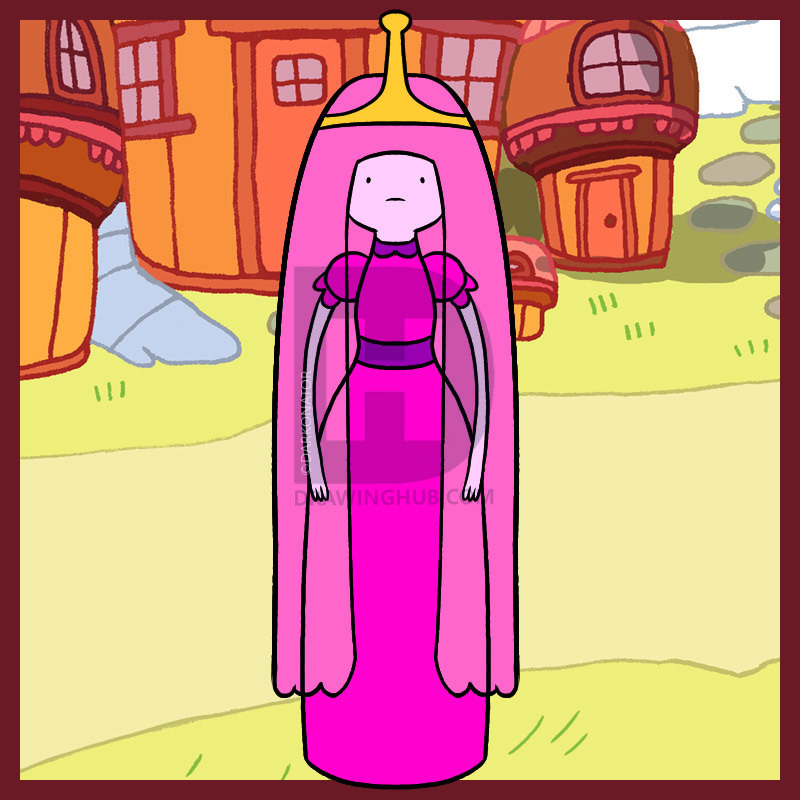 800x800 how to draw princess bubblegum, step - Princess Bubblegum Drawing