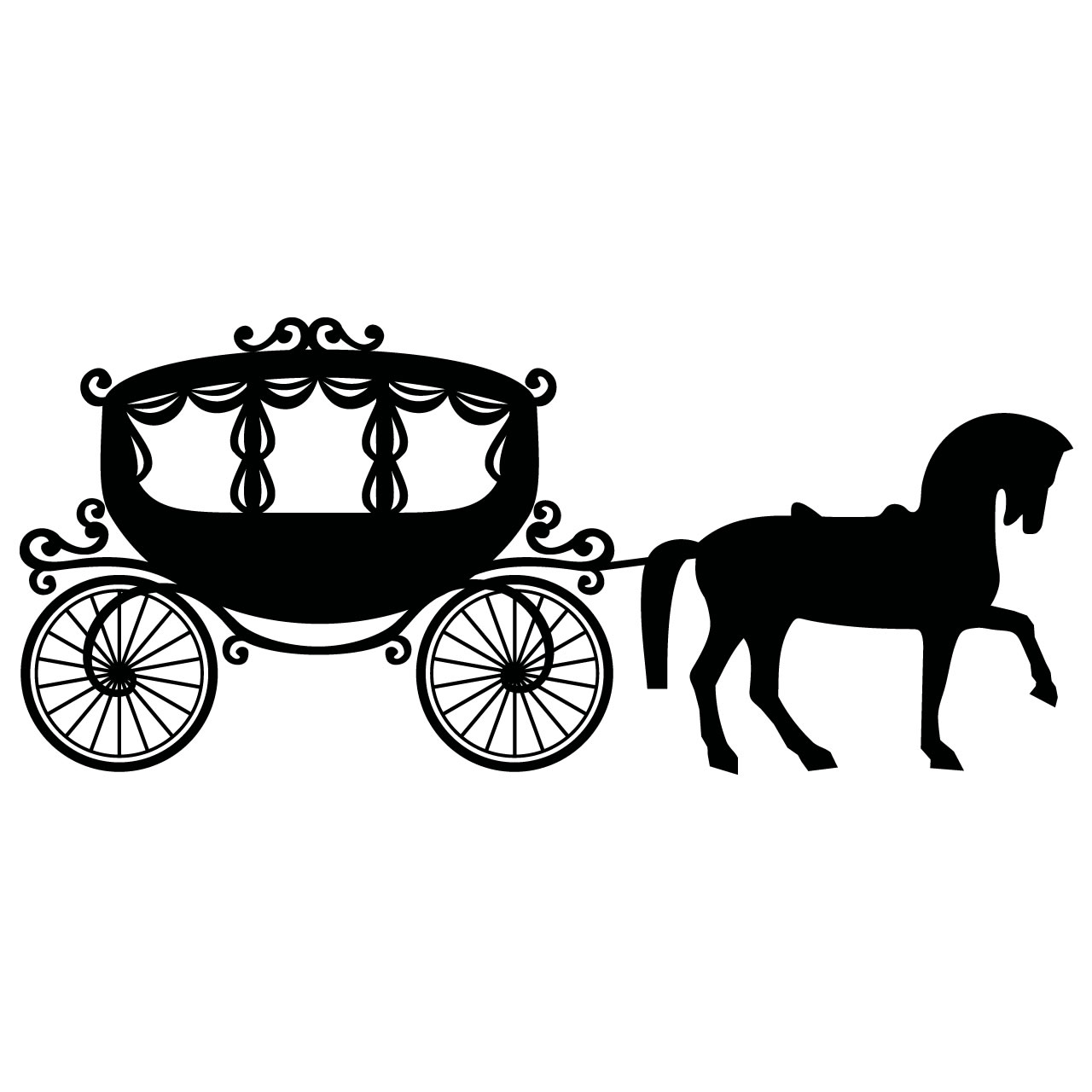 1280x1280 princess carriage clipart free - Princess Carriage Drawing