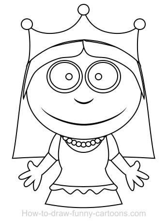 347x461 Drawing A Princess Cartoon - Princess Cartoon Drawing
