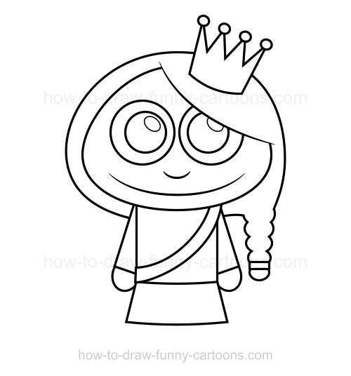 500x536 How To Draw A Princess - Princess Cartoon Drawing