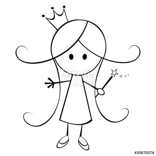 500x500 Princess Girl Cartoon Stock Image And Royalty Free Vector - Princess Cartoon Drawing
