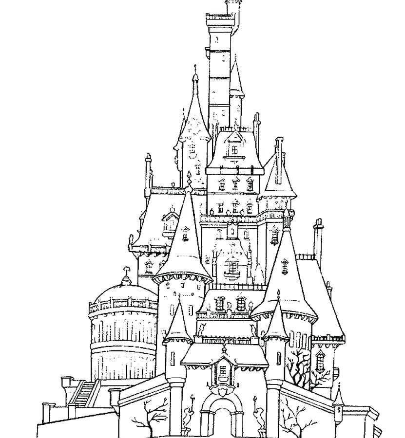 831x900 Coloring Pages Of A Castle Castle Drawing At Free For Personal Use - Princess Castle Drawing