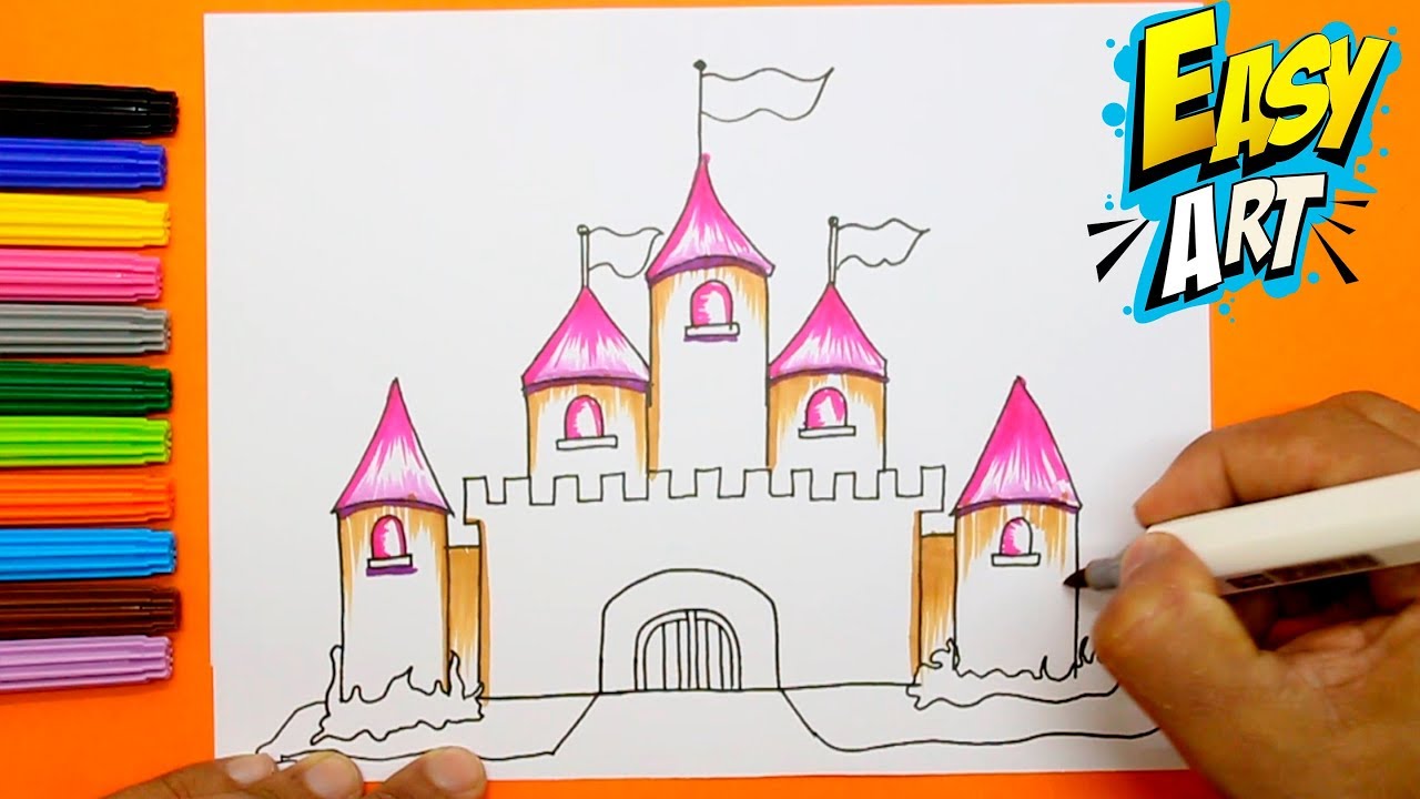 1280x720 How To Draw Princess Castle For Girls - Princess Castle Drawing
