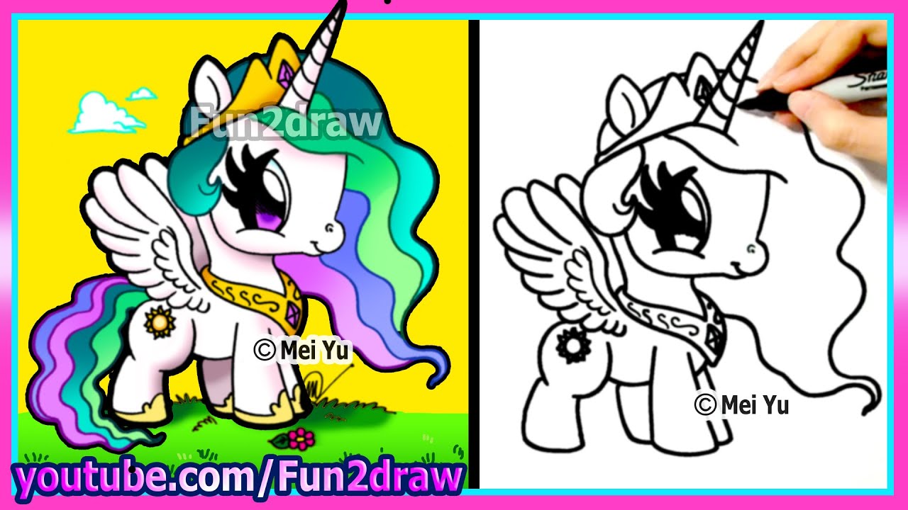 1280x720 Cute My Little Pony - Princess Celestia Drawing