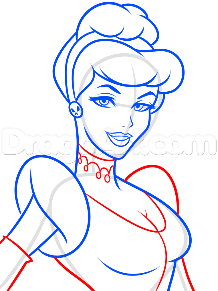 762x1016 Dark Cinderella Drawing Lesson, Step - Princess Cinderella Drawing