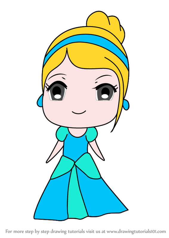 567x800 Learn How To Draw Chibi Princess Cinderella - Princess Cinderella Drawing