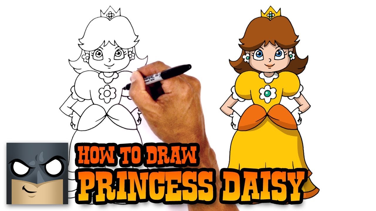1280x720 How To Draw Princess Daisy Super Mario Bros - Princess Daisy Drawing