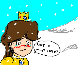 300x250 Princess Daisy Crying About The Snow Drawing - Princess Daisy Drawing