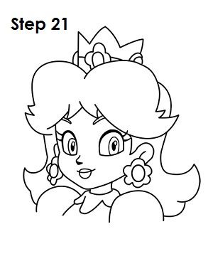 300x388 draw princess daisy step journal princess drawings - Princess Daisy Drawing