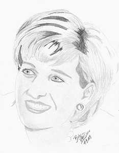 233x300 lady di drawing - Princess Diana Drawing