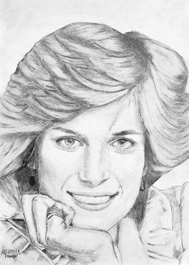 375x526 princess diana drawing - Princess Diana Drawing
