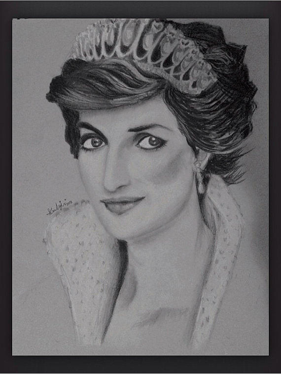 570x758 princess diana drawing - Princess Diana Drawing