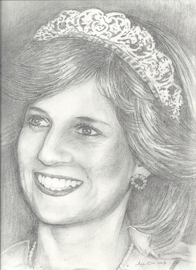 654x900 princess diana drawing - Princess Diana Drawing