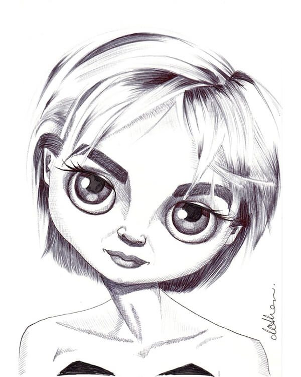 600x750 princess diana fox and doll baby - Princess Diana Drawing