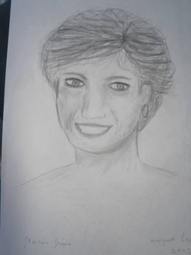 375x500 princess diana drawing - Princess Diana Drawing