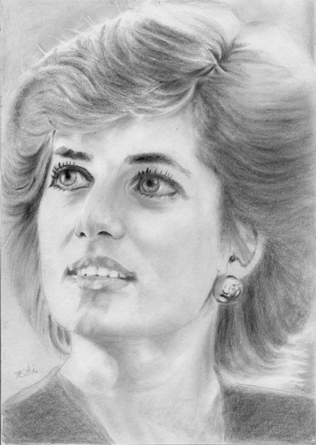 639x900 actrice lady diana drawing - Princess Diana Drawing.