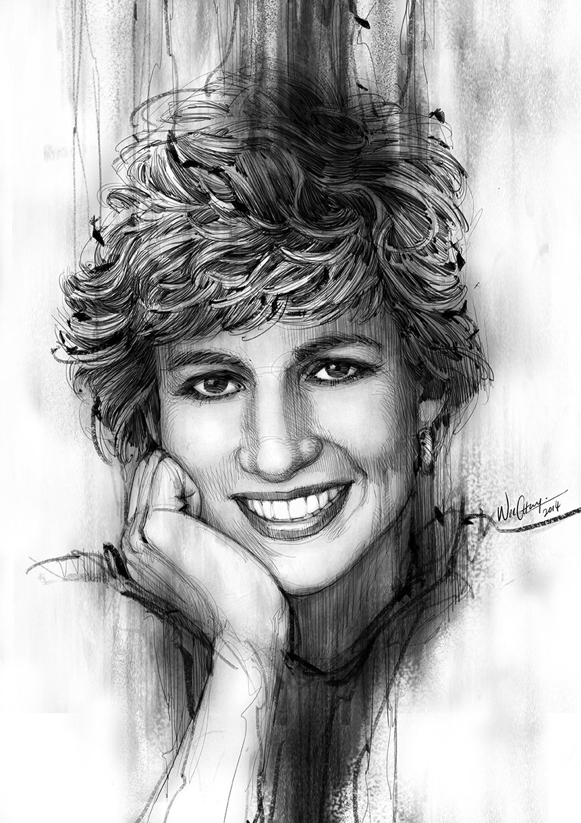 Princess Diana Drawing at PaintingValley.com | Explore collection of ...