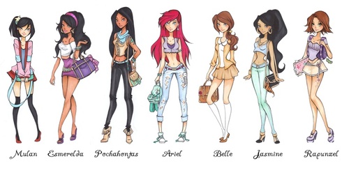 500x244 disney princesses high school uploaded - Princess Disney Drawing