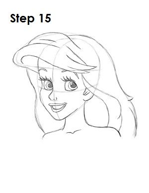300x388 how to draw arial from disney's the little mermaid disney - Princess Disney Drawing