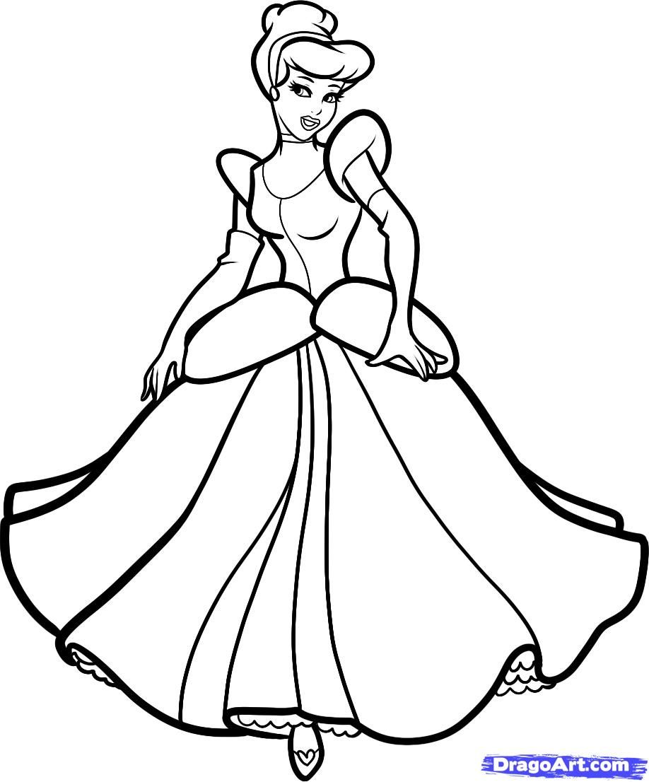 918x1106 How To Draw Cinderella Step How To Draw In Disney - Princess Drawing