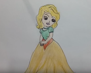 300x241 How To Draw Disney Princess Snow White Cute And Easy - Princess Drawing Easy