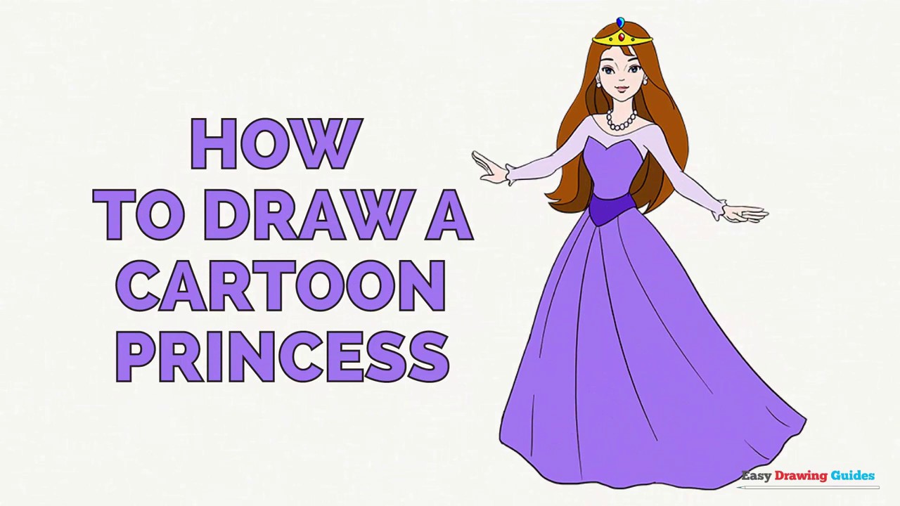 1280x720 How To Draw A Cartoon Princess In A Few Easy Steps Drawing - Princess Drawing Easy