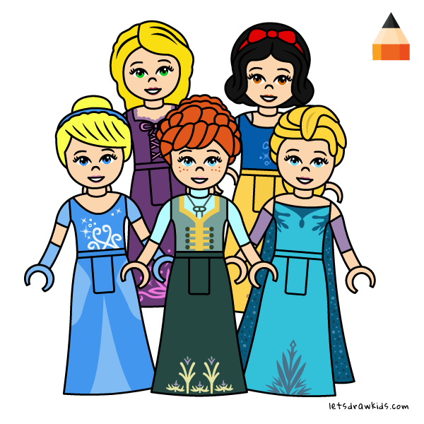 600x600 how to draw lego disney princess draw ralph breaks the internet - Princess Drawing For Kids