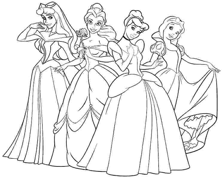 742x600 princess drawing pages free printable disney princess coloring - Princess Drawing Pictures
