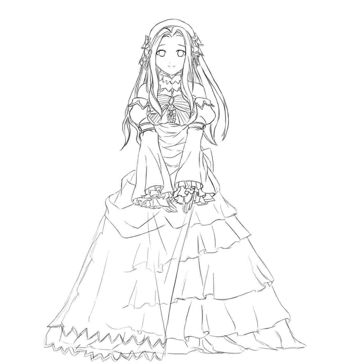 1264x1264 anime anime princess drawing princess drawing art sketch gallery - Princess Drawing Pictures