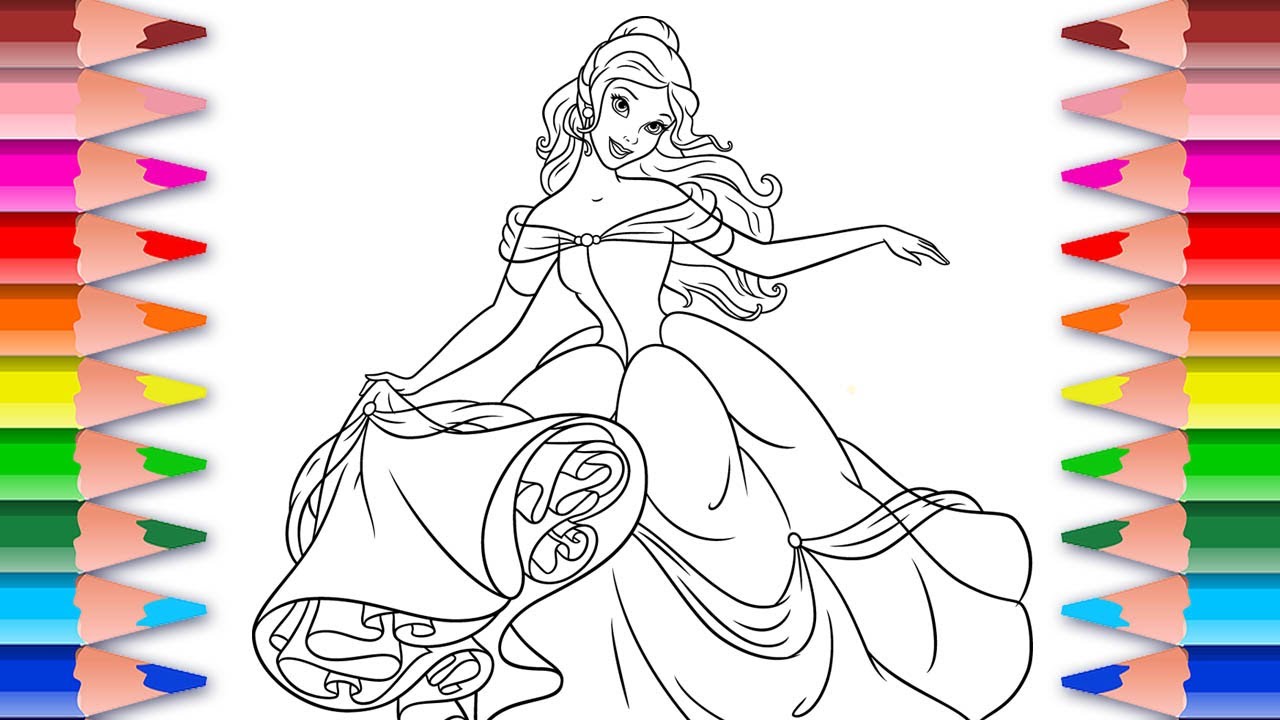 1280x720 belle disney princess drawing magical pen lesson for kids video - Princess Drawing Pictures