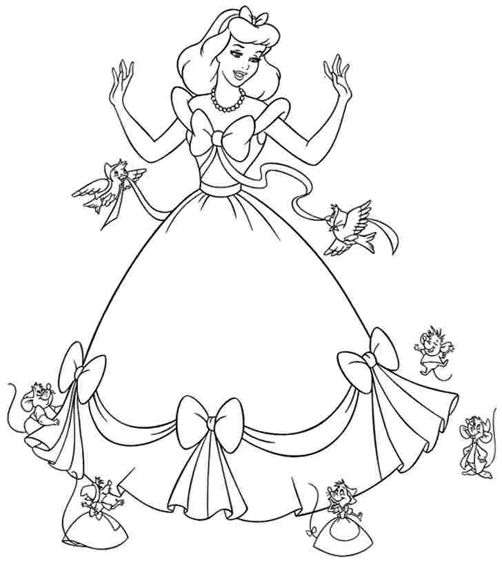 728x814 cinderella pictures to colour coloring pages free sweet sardinia - Princess Drawing Pictures