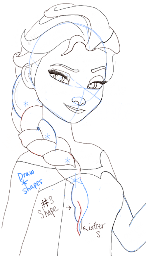 500x876 how to draw elsa the snow queen from disneys frozen drawing - Princess Elsa Drawing