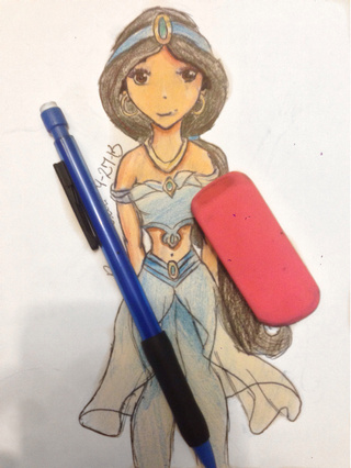 320x426 New Drawing! Me And Were On Facetime And Were Both - Princess Jasmine Drawing