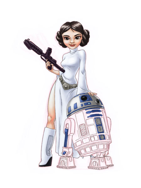 450x600 leia on behance - Princess Leia Cartoon Drawing