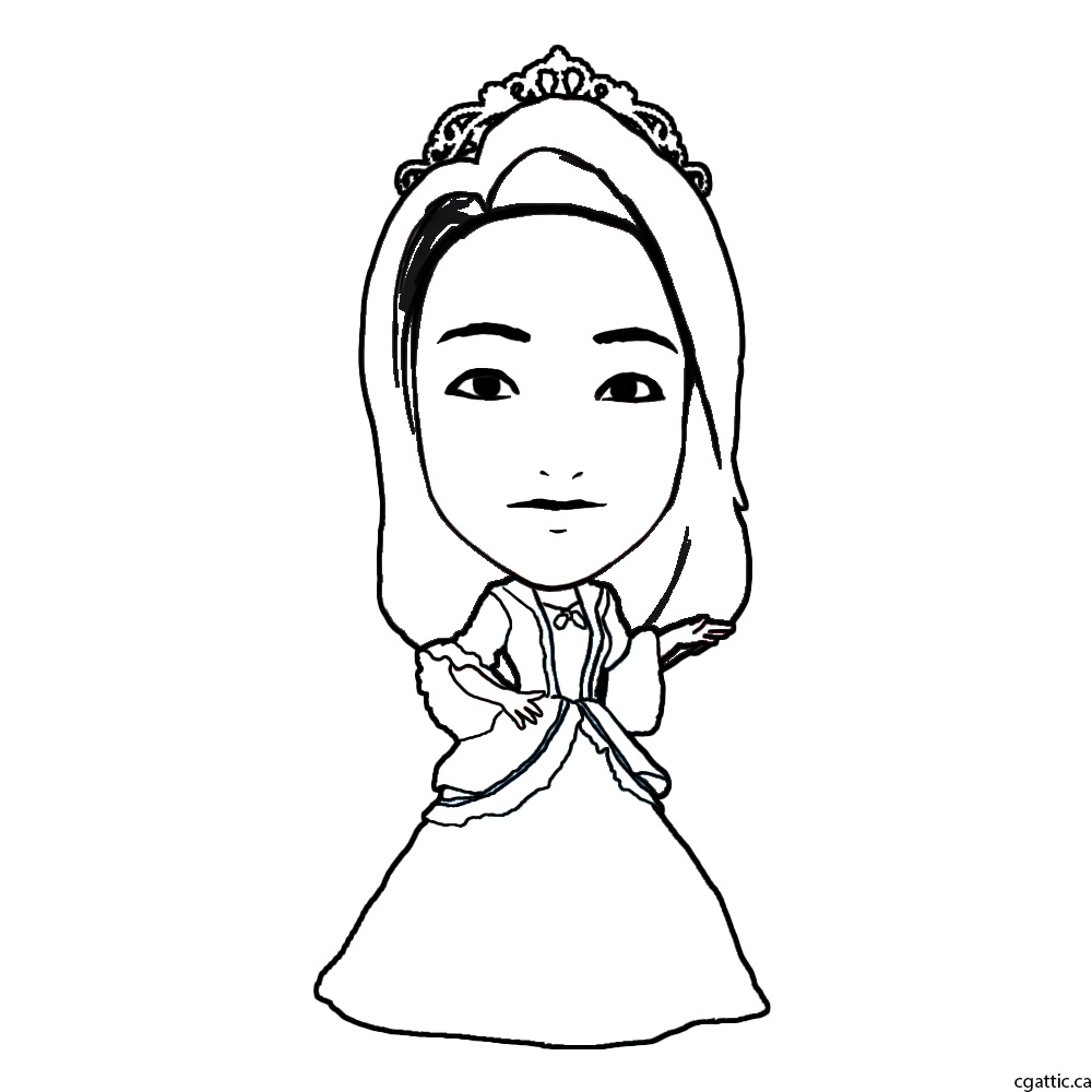 1000x1000 princess cartoon drawing - Princess Leia Cartoon Drawing