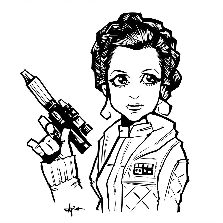 Princess Leia Cartoon Drawing at Explore