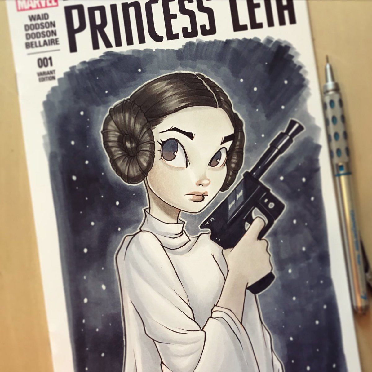 1200x1200 chrissie zullo on twitter princess leia on a sketch cover - Princess Leia Cartoon Drawing