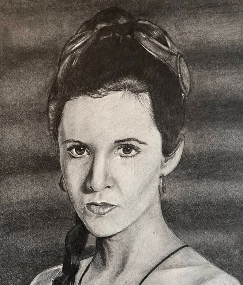 794x931 original drawing princess leia etsy - Princess Leia Drawing