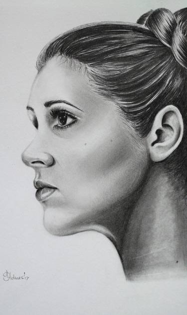 375x629 princess leia drawing - Princess Leia Drawing