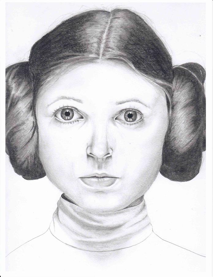 695x900 princess leia drawing - Princess Leia Drawing