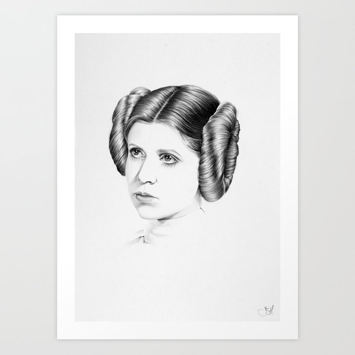 700x700 princess leia minimal drawing art print - Princess Leia Drawing