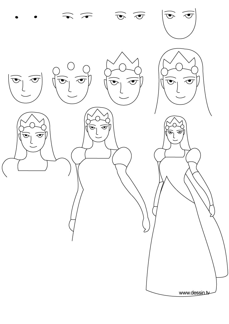 744x1052 Drawing Princess - Princess Line Drawing