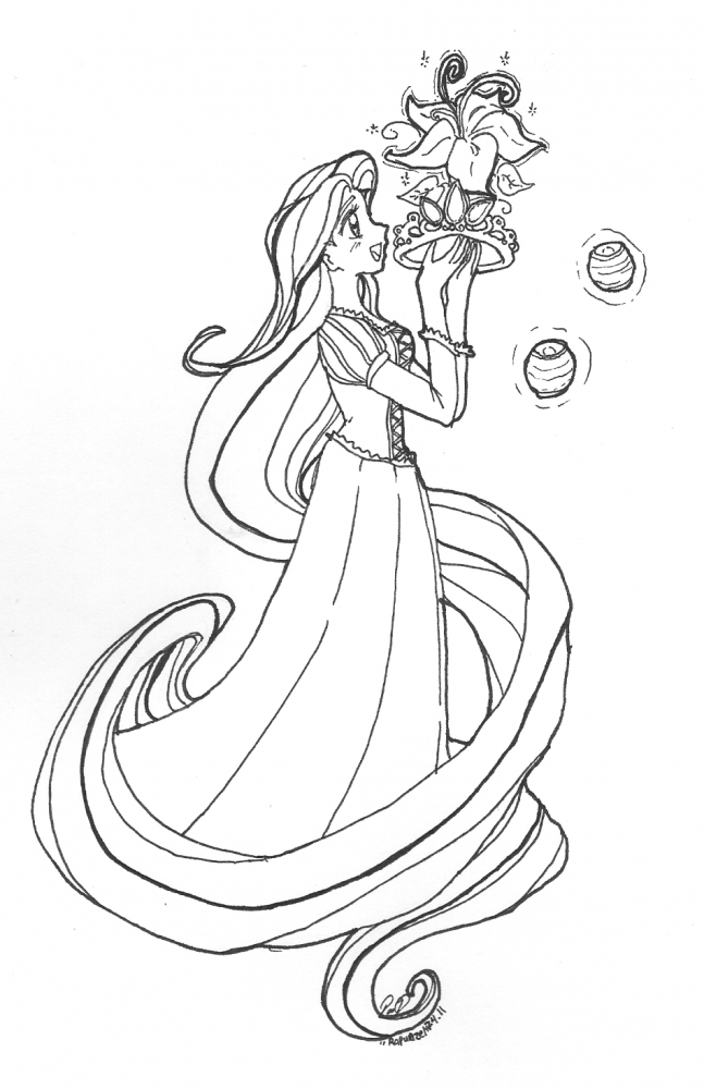 647x1000 Fanart - Princess Line Drawing