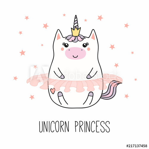500x500 Hand Drawn Vector Illustration Of A Kawaii Funny Fat Princess - Princess Line Drawing