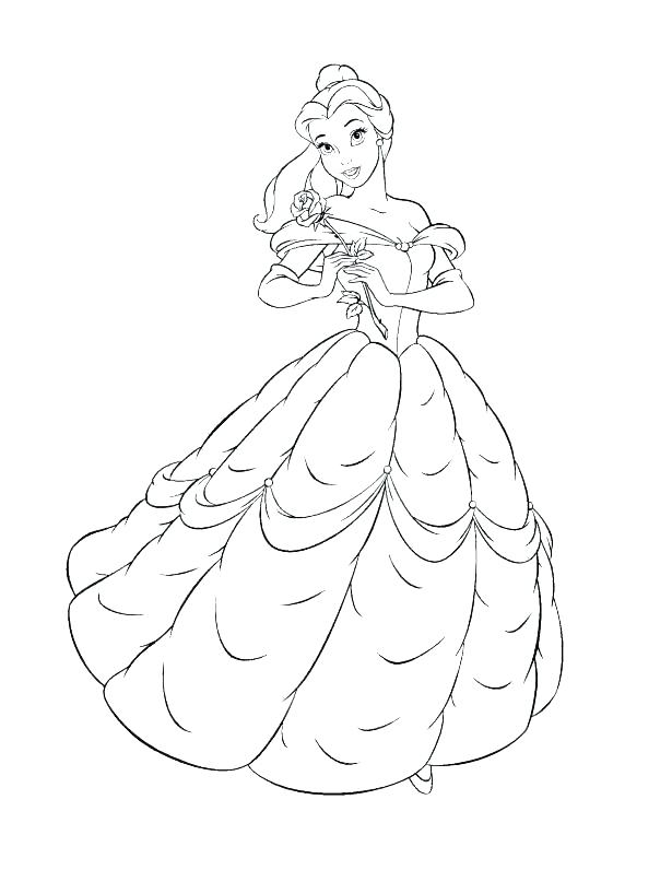615x796 Jasmine Coloring Pages Free Printable For Kids Line Drawings - Princess Line Drawing