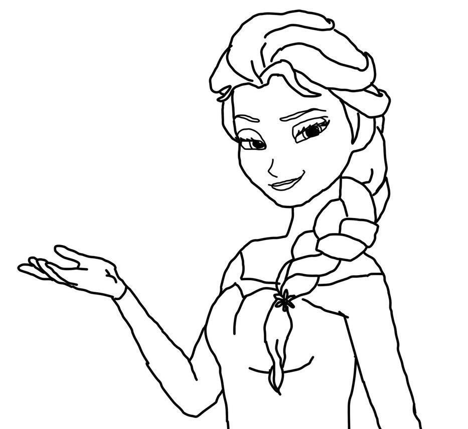 933x856 Princess Elsa Coloring Pages - Princess Line Drawing