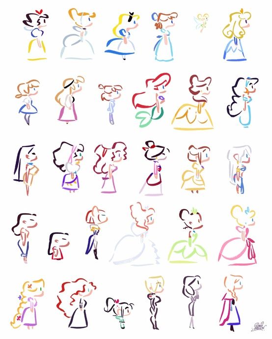 554x690 Disney Princess Line Drawings Little And Cute And Colorful Tattoos - Princess Line Drawing