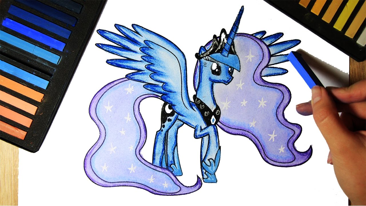 1280x720 how to draw princess luna my little pony pastel drawing art - Princess Luna Drawing
