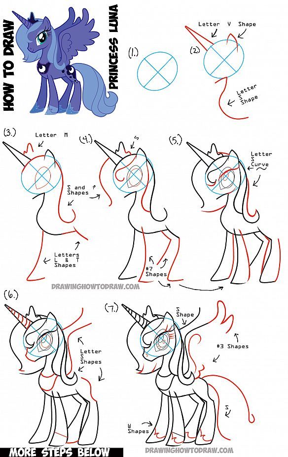 584x928 how to draw princess luna from my little pony friendship is magic - Princess Luna Drawing